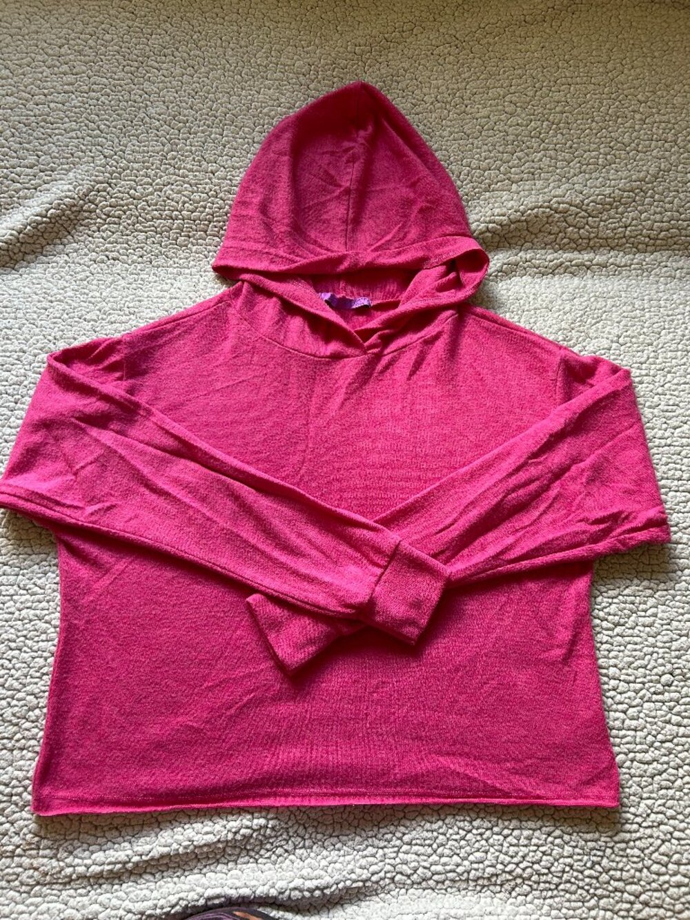 Jac Parker -- hot pink, lightweight hooded sweater